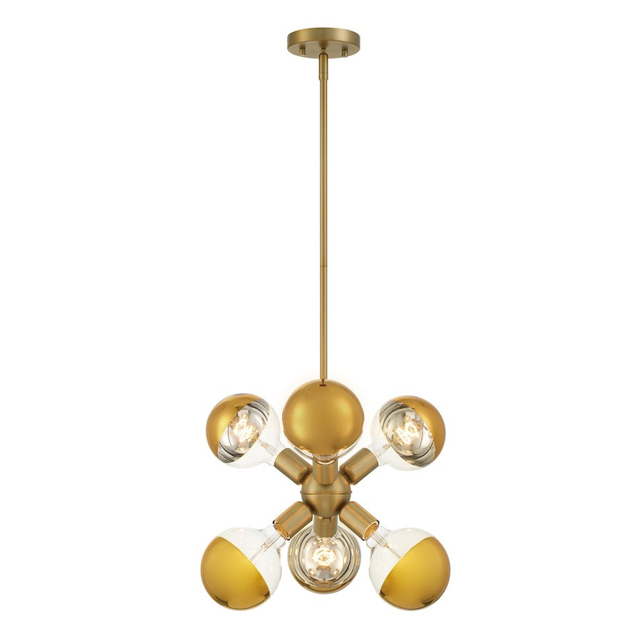 Designers Fountain Gambit 7" 6 Light Pendant, Gold - D293M-7P-BG