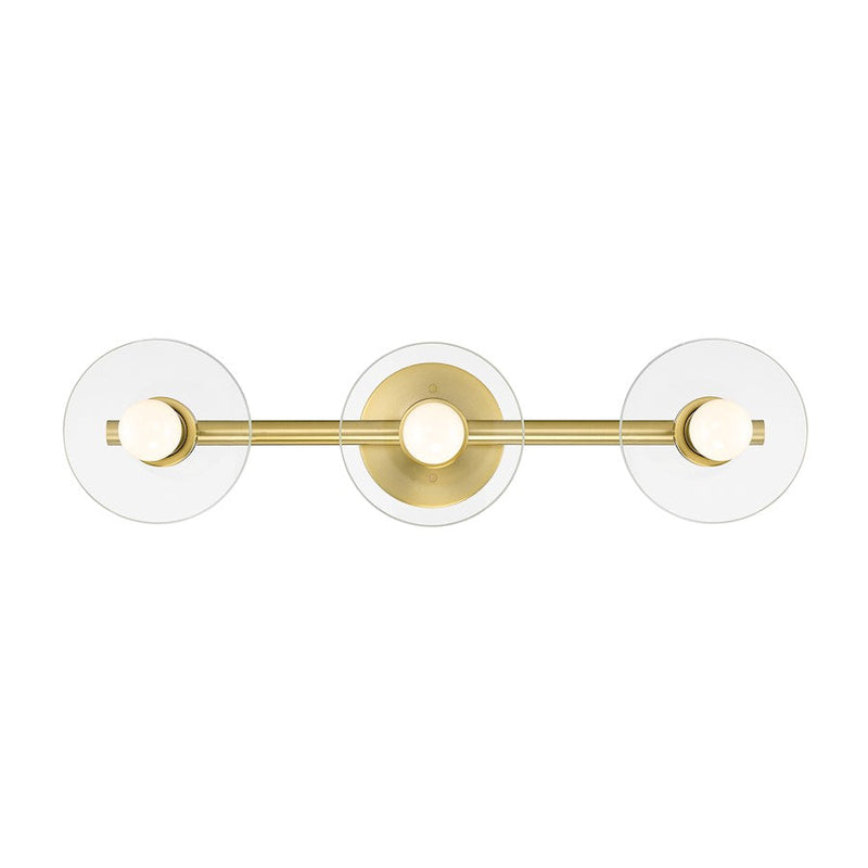 Designers Fountain Litto 24" 3 Light Vanity, Gold/Clear - D294C-3B-BG