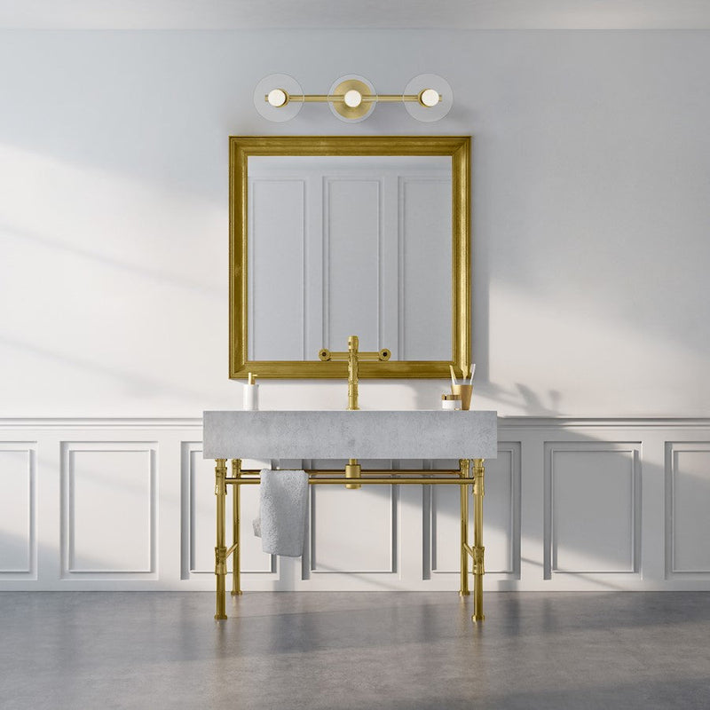 Designers Fountain Litto 24" 3 Light Vanity, Gold/Clear