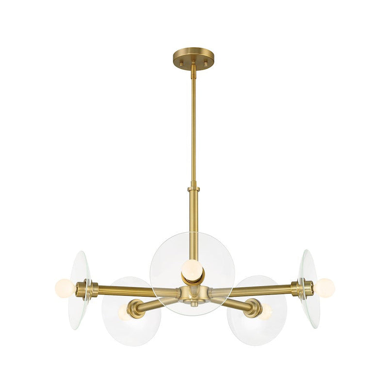 Designers Fountain Litto 26.25" 5 Light Chandelier, Gold/Clear
