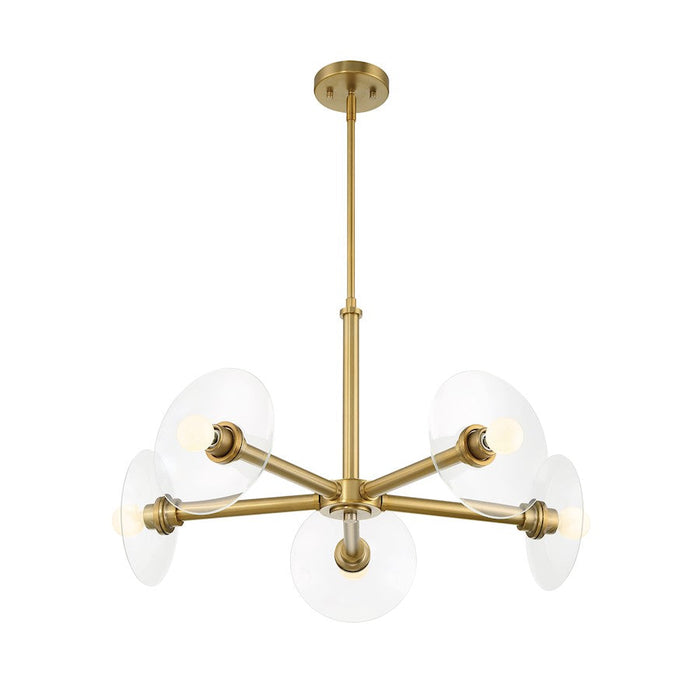 Designers Fountain Litto 26.25" 5 Light Chandelier, Gold/Clear