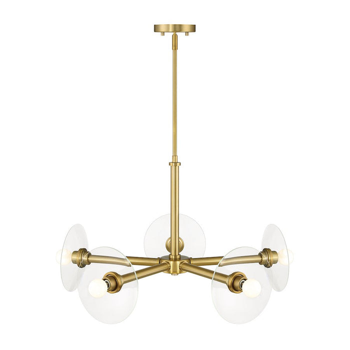 Designers Fountain Litto 26.25" 5 Light Chandelier, Gold/Clear