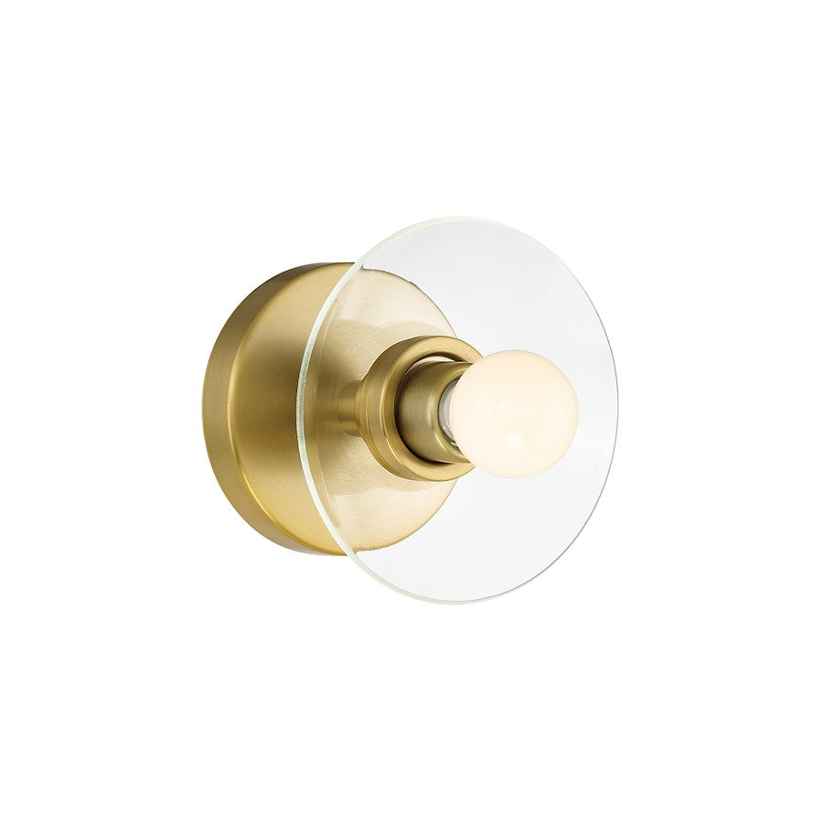 Designers Fountain Litto 6" 1 Light Wall Sconce, Gold/Clear - D294C-WS-BG