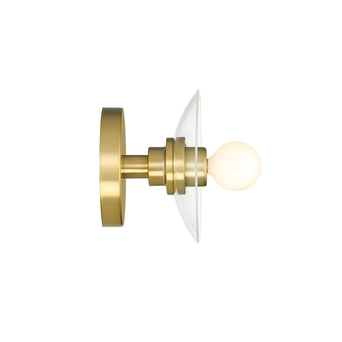 Designers Fountain Litto 6" 1 Light Wall Sconce, Gold/Clear