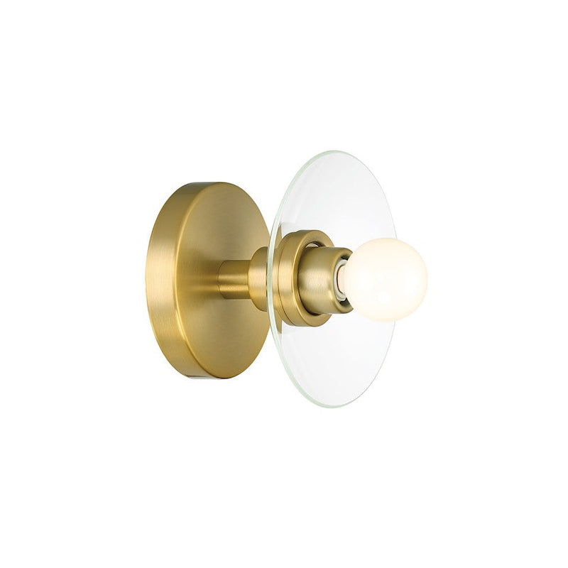 Designers Fountain Litto 6" 1 Light Wall Sconce, Gold/Clear