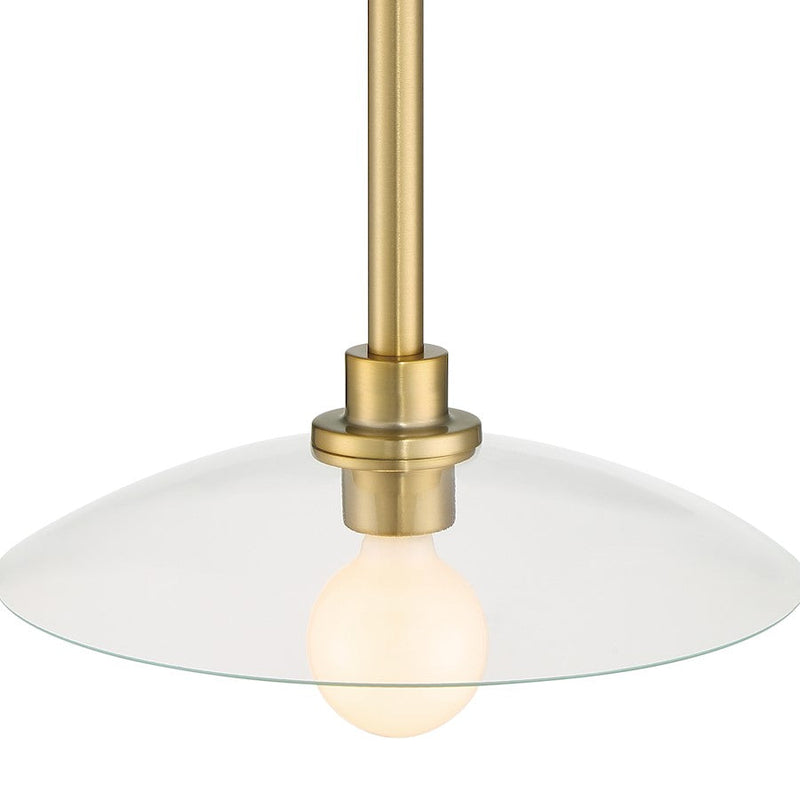 Designers Fountain Litto 14" 1 Light Pendant, Gold/Clear