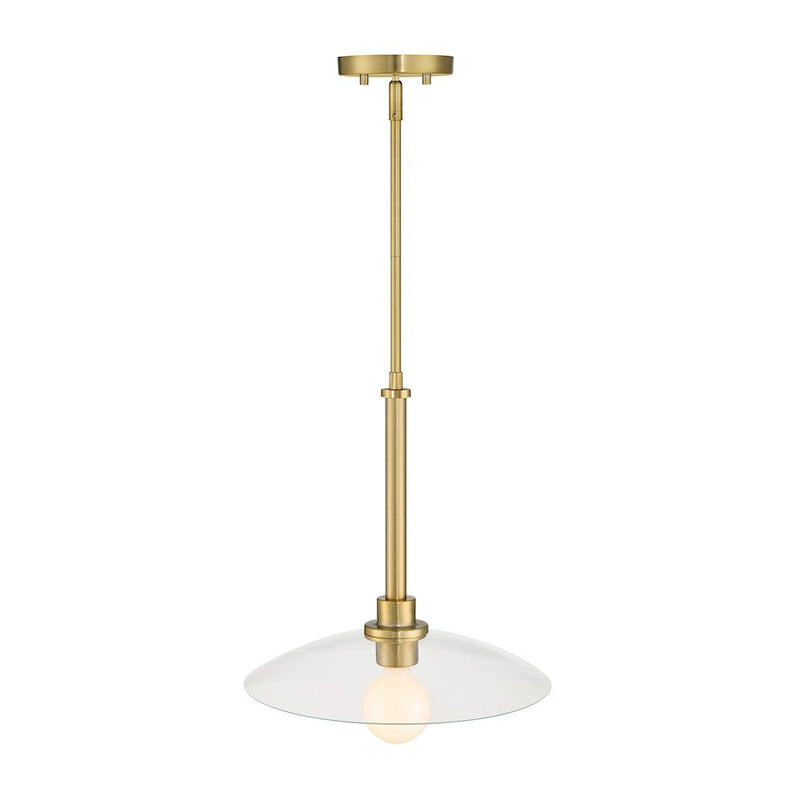 Designers Fountain Litto 14" 1 Light Pendant, Gold/Clear