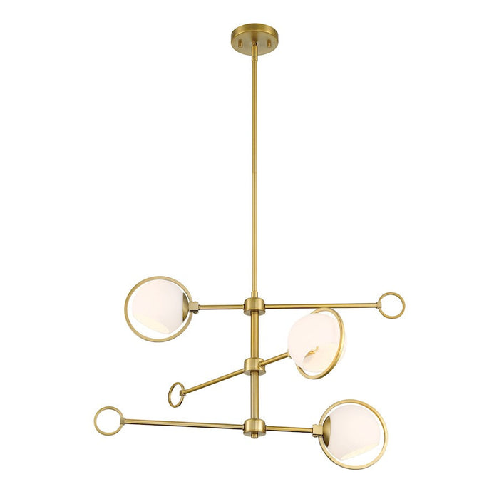 Designers Fountain Teatro 28" 3Lt Chandelier, Gold/Etched Opal