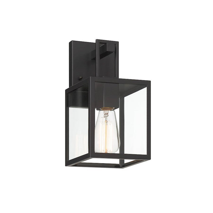 Designers Fountain Preston 11.75" 1Lt Wall Lantern, Black/Clear - D297M-6EW-MB