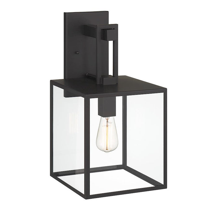 Designers Fountain Preston 1Lt Wall Lantern, Black/Clear