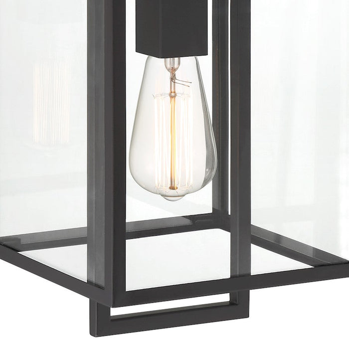 Designers Fountain Preston 8" 1 Light Wall Lantern, Black/Clear