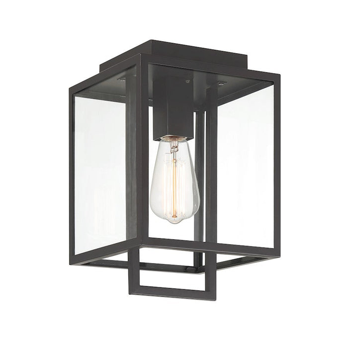 Designers Fountain Preston 8" 1 Light Wall Lantern, Black/Clear