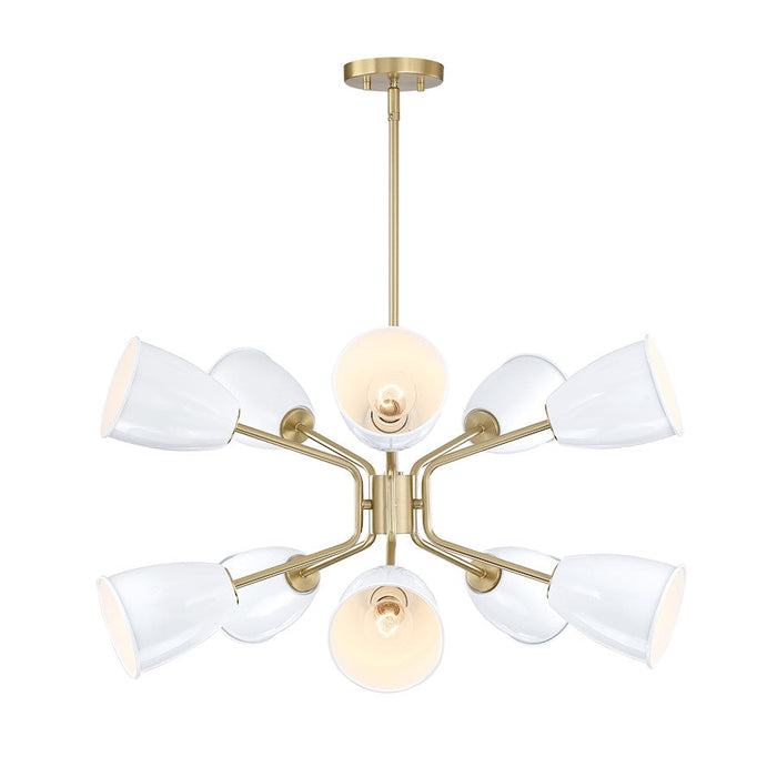 Designers Fountain Biba 28.5" 10 Light Chandelier, Gold/Ice Mist - D300M-10CH-BG