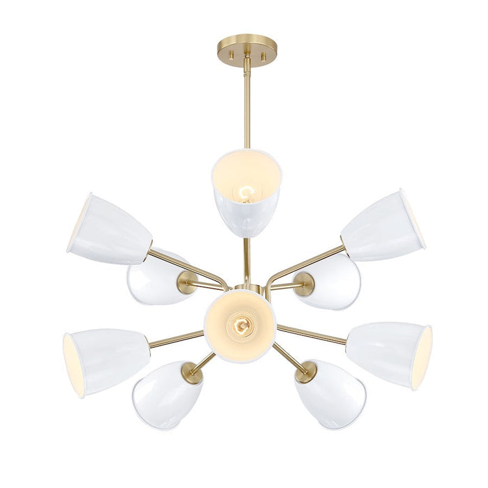 Designers Fountain Biba 28.5" 10 Light Chandelier, Gold