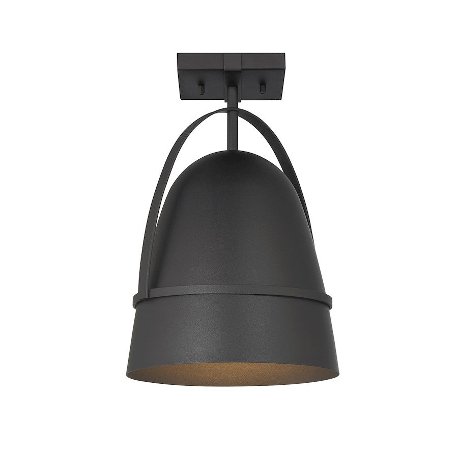 Designers Fountain Rue 18" 1 Light Semi Flush Mount, Black/Metal - D302M-SF-BK