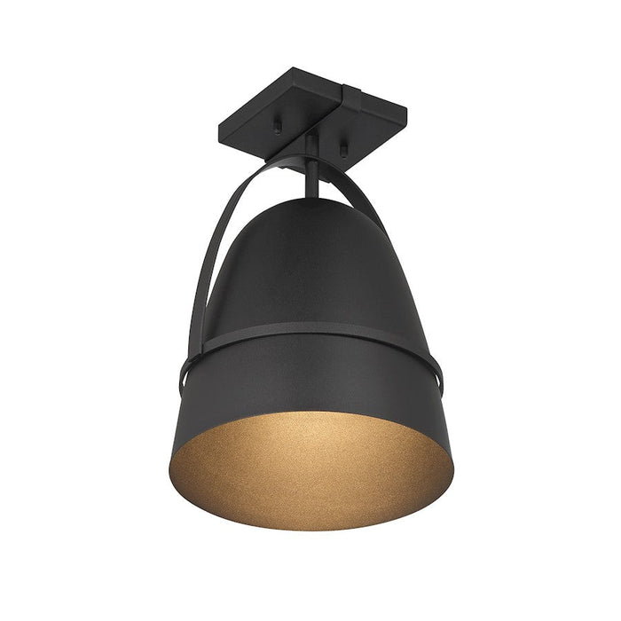 Designers Fountain Rue 18" 1 Light Semi Flush Mount, Black/Metal