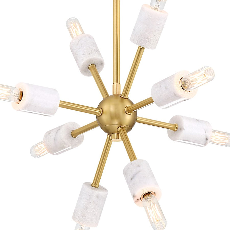 Designers Fountain Star Dust 8 Light Pendant, Brushed Gold