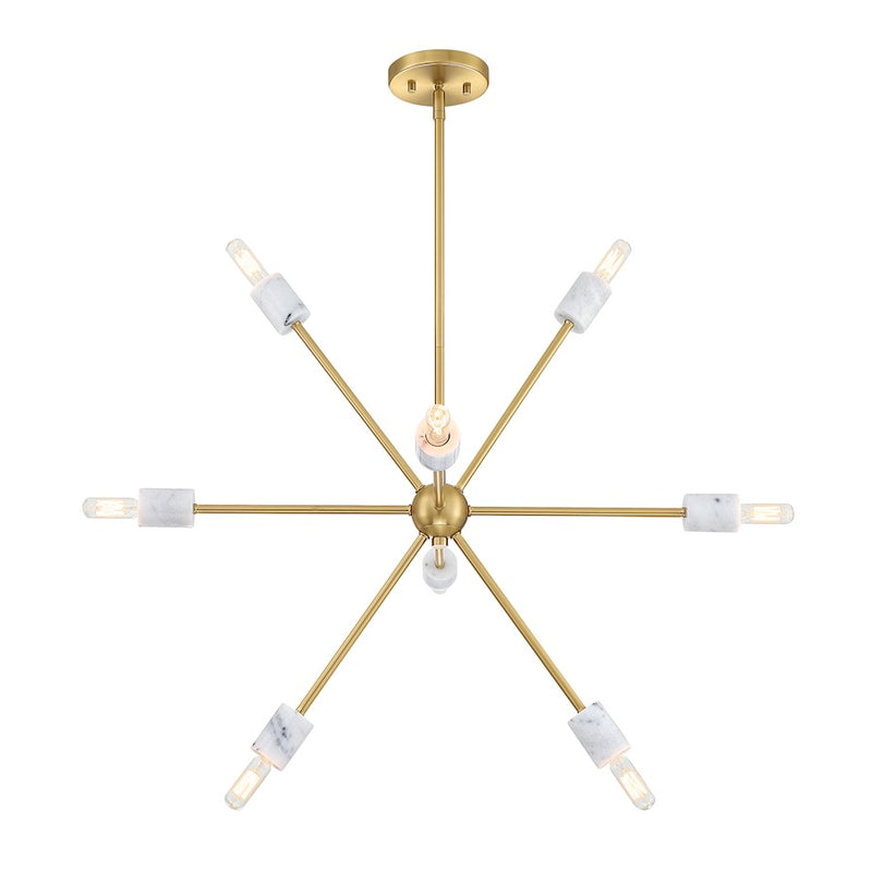 Designers Fountain Star Dust 8 Light Chandelier, Brushed Gold