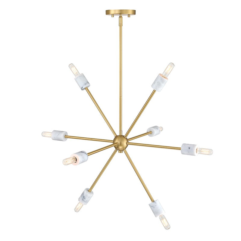Designers Fountain Star Dust 8 Light Chandelier, Brushed Gold
