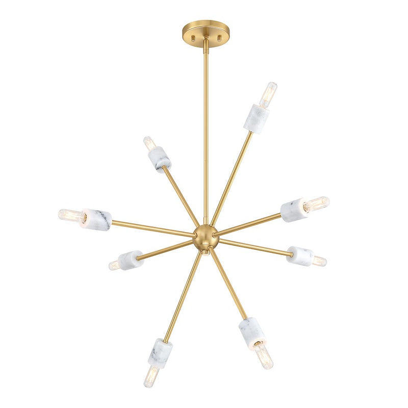 Designers Fountain Star Dust 8 Light Chandelier, Brushed Gold