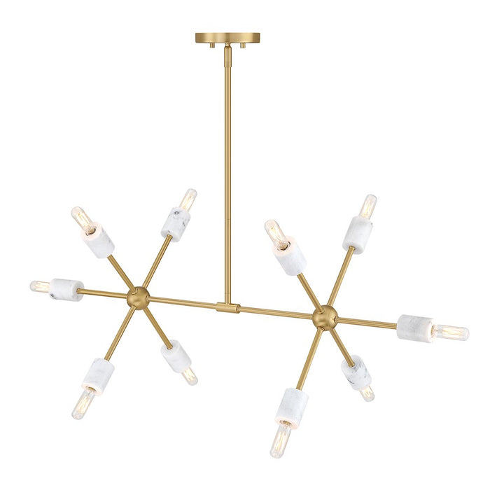 Designers Fountain Star Dust 10 Light Island Pendant, Brushed Gold