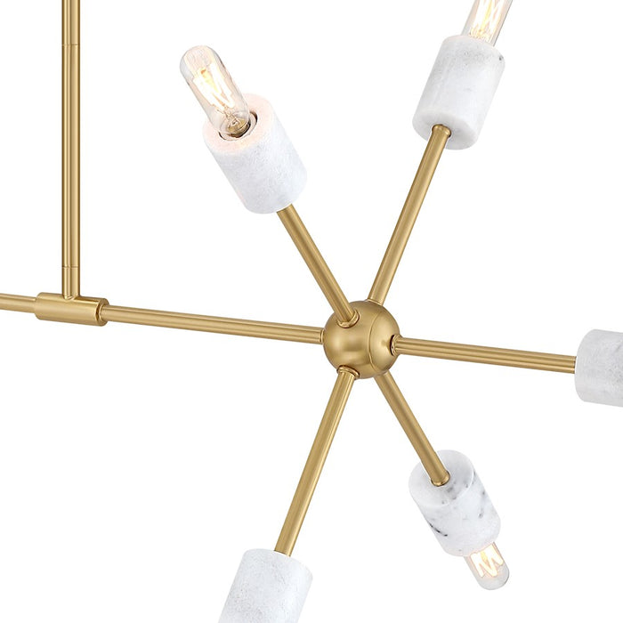 Designers Fountain Star Dust 10 Light Island Pendant, Brushed Gold