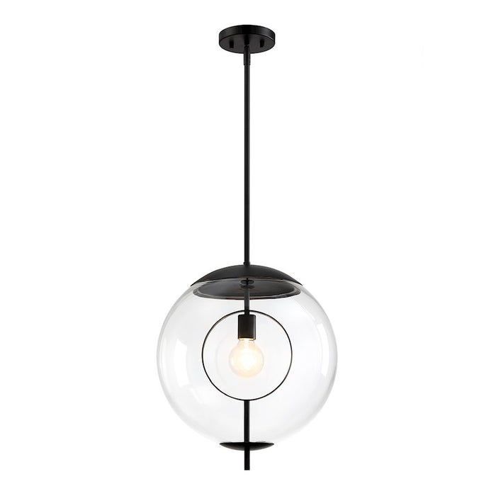 Designers Fountain Celeste 1 Light Pendant, Black/Clear