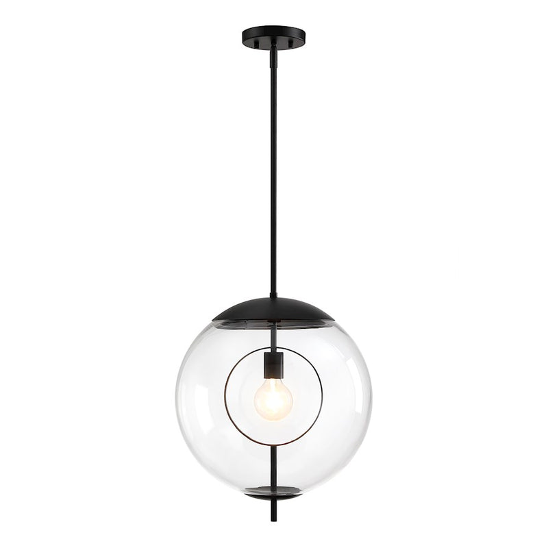 Designers Fountain Celeste 1 Light Pendant, Black/Clear