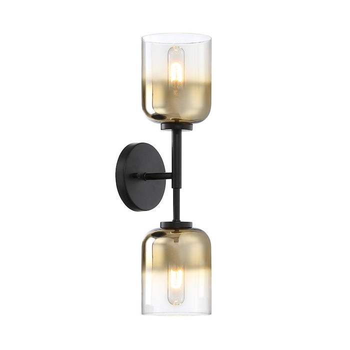 Designers Fountain Gatsby 2 Light Wall Sconce, Black/Gold Ombre