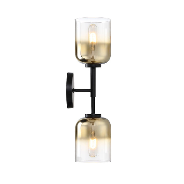 Designers Fountain Gatsby 2 Light Wall Sconce, Black/Gold Ombre