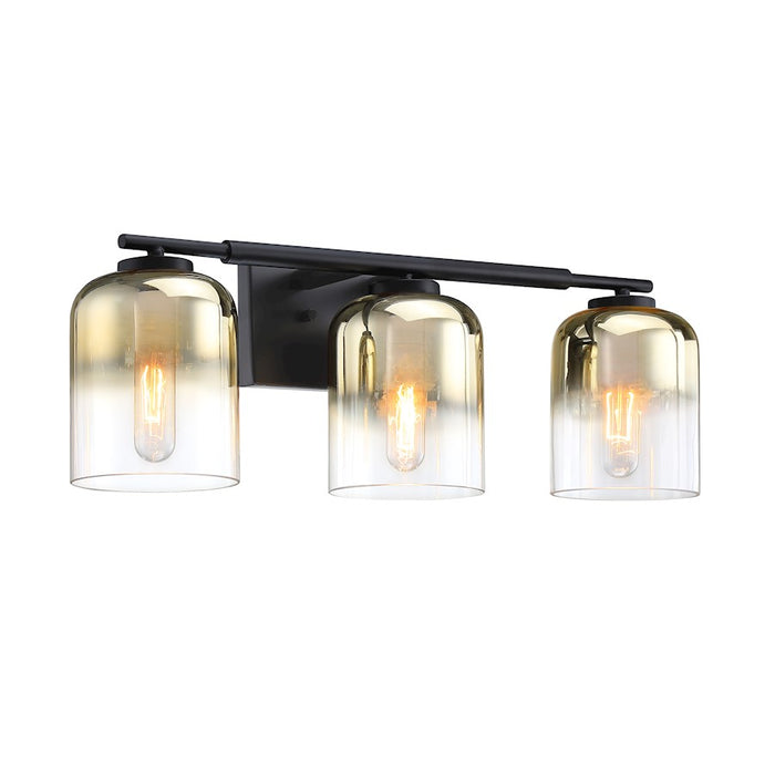 Designers Fountain Gatsby 3 Light Vanity, Matte Black/Gold Ombre