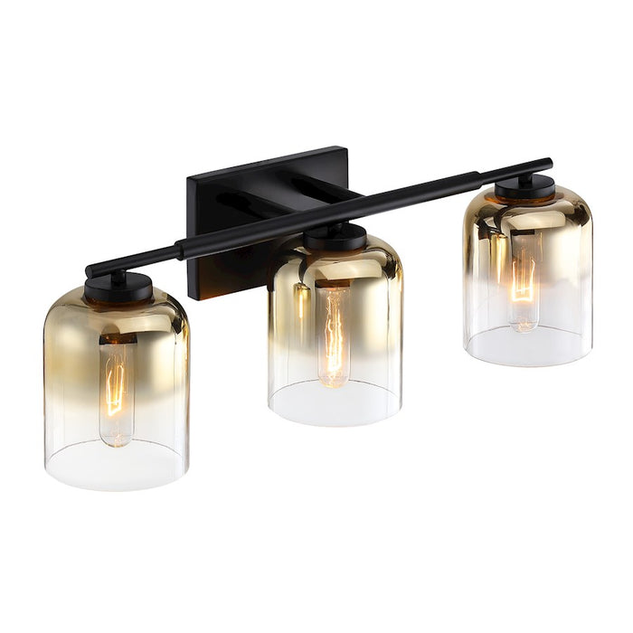 Designers Fountain Gatsby 3 Light Vanity, Matte Black/Gold Ombre