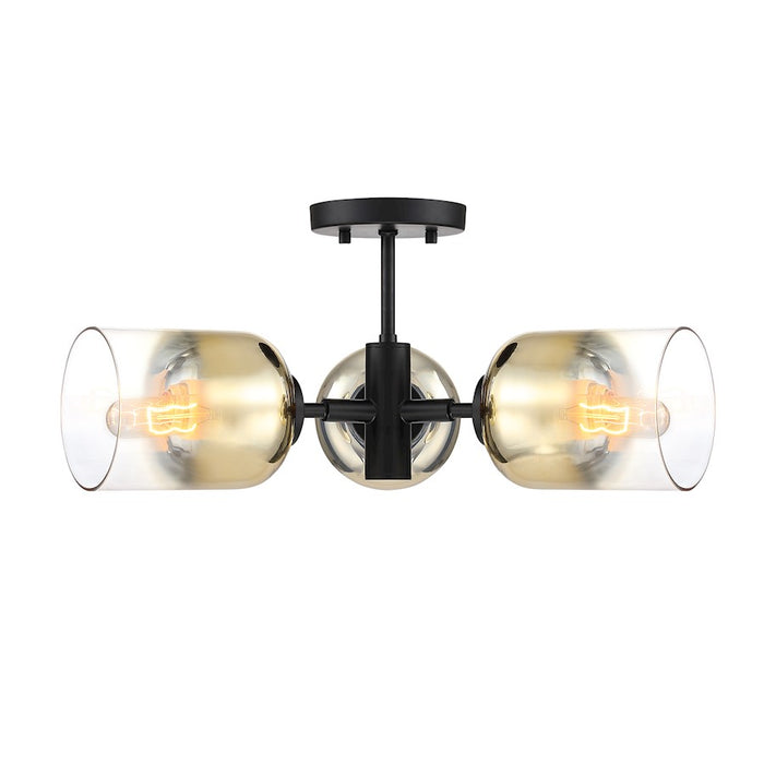 Designers Fountain Gatsby 3 Light Semi Flush, Black/Gold Ombre - D306M-3SF-MB