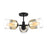 Designers Fountain Gatsby 3 Light Semi Flush, Black/Gold Ombre