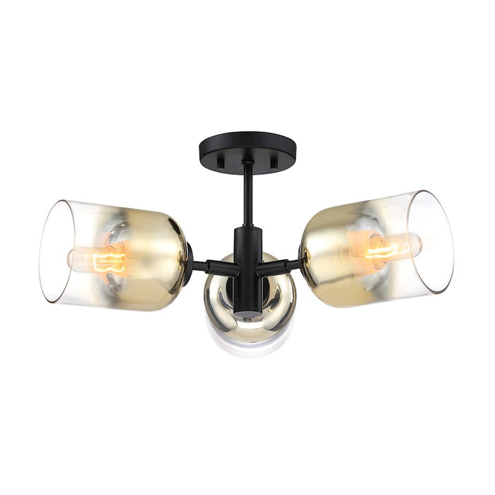 Designers Fountain Gatsby 3 Light Semi Flush, Black/Gold Ombre