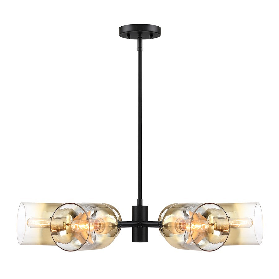 Designers Fountain Gatsby 6 Light Chandelier, Black/Gold Ombre - D306M-6CH-MB