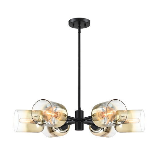 Designers Fountain Gatsby 6 Light Chandelier, Black/Gold Ombre