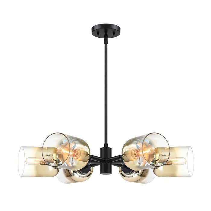 Designers Fountain Gatsby 6 Light Chandelier, Black/Gold Ombre