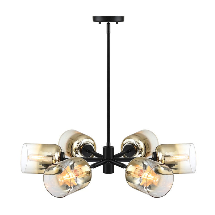 Designers Fountain Gatsby 6 Light Chandelier, Black/Gold Ombre