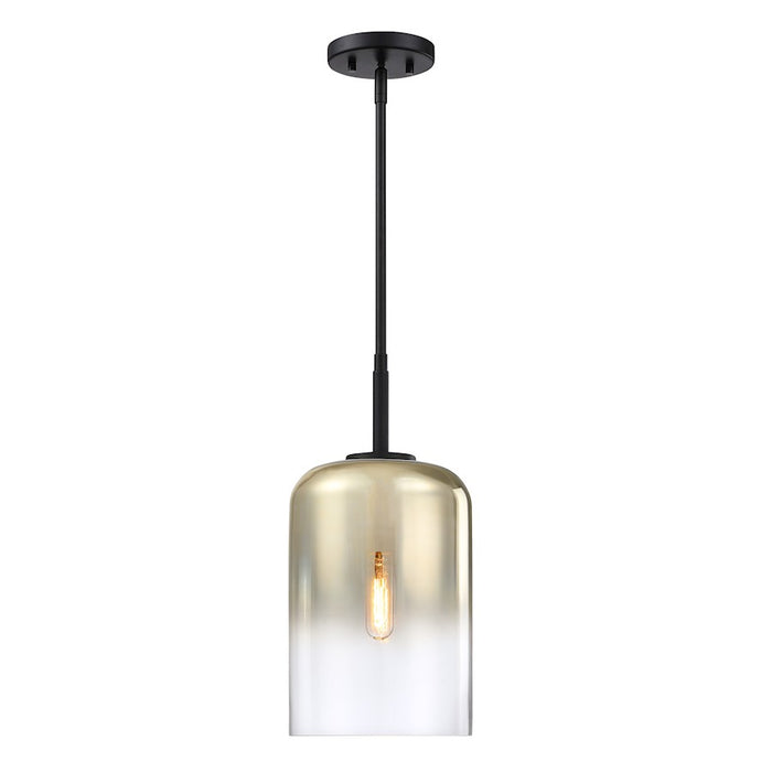 Designers Fountain Gatsby 1 Light Pendant, Matte Black/Gold Ombre - D306M-8P-MB