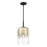 Designers Fountain Gatsby 1 Light Pendant, Matte Black/Gold Ombre