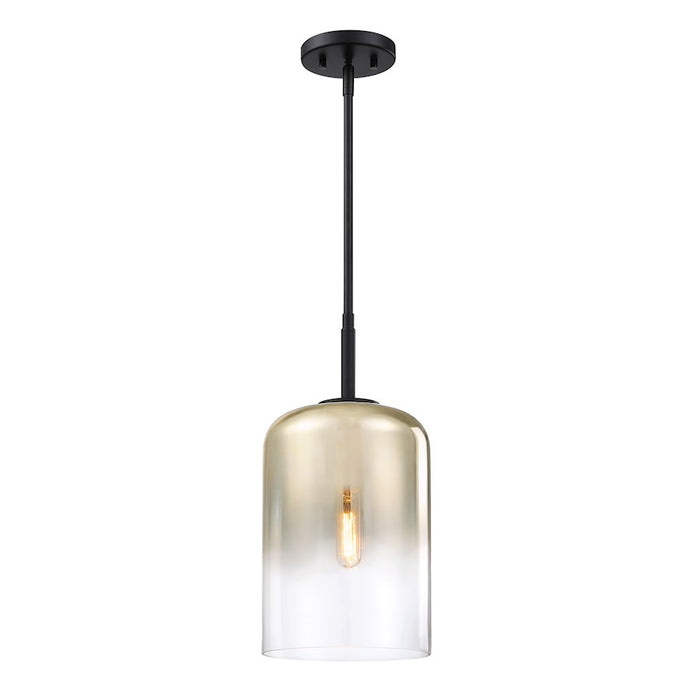 Designers Fountain Gatsby 1 Light Pendant, Matte Black/Gold Ombre