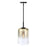 Designers Fountain Gatsby 1 Light Pendant, Matte Black/Gold Ombre