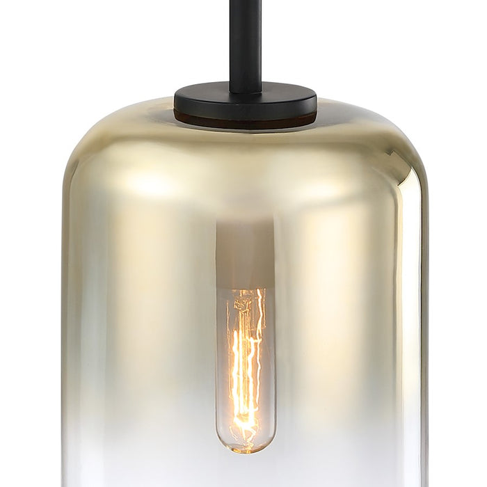 Designers Fountain Gatsby 1 Light Pendant, Matte Black/Gold Ombre