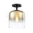 Designers Fountain Gatsby 1 Light Semi Flush, Black/Gold Ombre