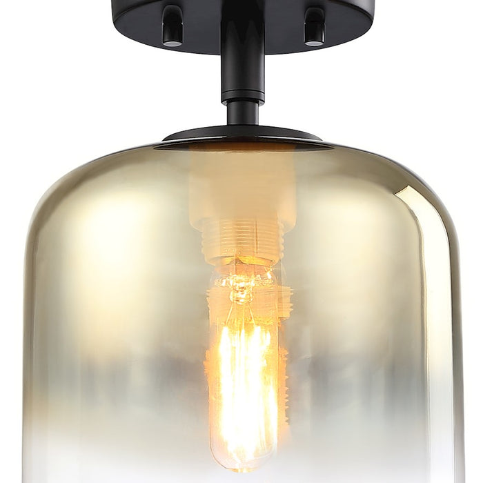 Designers Fountain Gatsby 1 Light Semi Flush, Black/Gold Ombre