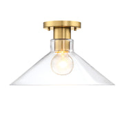 Designers Fountain Leena 1 Light Semi Flush Mount, Gold/Clear - D307M-SF-BG