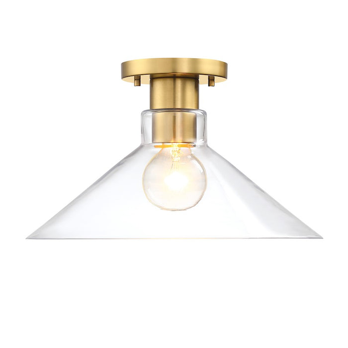 Designers Fountain Leena 1 Light Semi Flush Mount, Gold/Clear - D307M-SF-BG