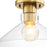 Designers Fountain Leena 1 Light Semi Flush Mount, Gold/Clear