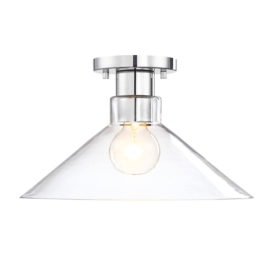 Designers Fountain Leena 1 Light Semi Flush Mount, Nickle/Clear - D307M-SF-PN